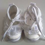 Funny 503 Tek İncili Bağcıklı Saten Patik Beyaz No:2