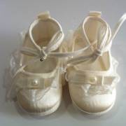 Funny 503 Tek İncili Bağcıklı Saten Patik Ekru No:2