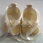 Funny 554 Üç Güllü Kurdelalı Patik Ekru No:3