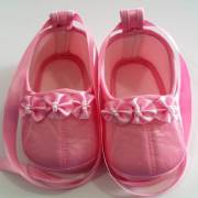 Funny 554 Üç Güllü Kurdelalı Patik Pembe No:1