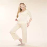 Chezmam 4708 Dantelli Yarım Kollu Emzirme Pijama / Krem Renk / L