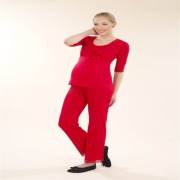 Chezmam 4708 Dantelli Yarım Kollu Emzirme Pijama / Kırmızı / S