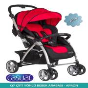 Casual Q7 Çift Yönlü Bebek Arabası - Apron (Kırmızı)