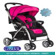 Casual Q7 Çift Yönlü Bebek Arabası - Sweet (Pembe)