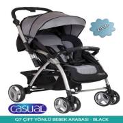 Casual Q7 Çift Yönlü Bebek Arabası - Black (Siyah)