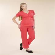 Chezmam 4713 V Yaka Yarım Kollu Spor Emzirme Pijama (Viskon) / Gül Kurusu / 2(M)