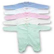 Sevi Bebe Jakarlı Ayaklı Pijama Tulum - Mavi / 1 ay