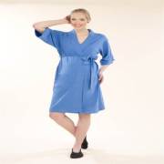 Chezmam 4569 Renkli Pamuk Sabahlık / Ice Blue / Standart