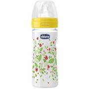 Chicco Desenli PP Biberon Silikon Emzikli 250 ml Akış Ayarlı