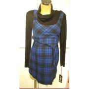 Hell Klar Degaje Yaka Ekose Kuşaklı Tunik 38 beden