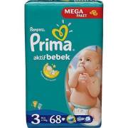 Prima Aktif Bebek Mega Paket Midi 3 Numara 68 Adet 4-9 kg