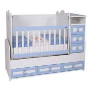 Babyhope 930-42 Lüks Büyüyen Beşik - Denizci Beyaz Mavi