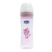 Chicco Silikon Emzikli Akış Ayarlı PP Biberon 250 ml - Kız