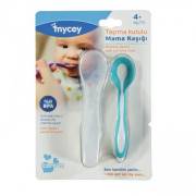 Mycey Taşıma Kutulu Yumuşak Uçlu Mama Kaşığı - Yeşil