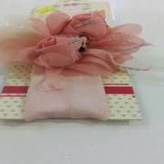 Bibi & Mimi 1042 Pembe Çiçekli Tüllü Bandana