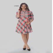 Hell Klar Ekose Elbise 42 Beden Yeşil