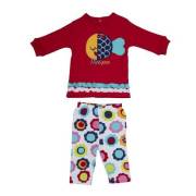 Bebepan 1732 Mrs. Fish Bluz Tayt Takım Kırmızı/Emprime 3-6 Ay