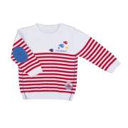 Minipan 9105 Aquarium Triko Kazak Beyaz/Kırmızı Çizgili 6-9 Ay