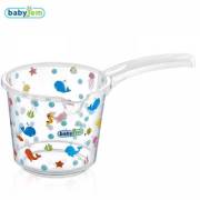 Baby Jem Şeffaf Desenli Bebek Banyo Maşrapası - Beyaz