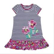 Bebepan 8608 Pink Çizgili Elbise Orjinal Renk 6-9 Ay