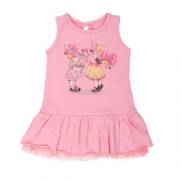 Bebepan 7975 Flower Penye Elbise Toz Pembe 24-30 Ay