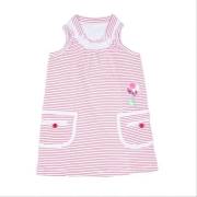 Bebepan 7068 Ringel Elbise Beyaz/Bordo Ringel 18-24 Ay