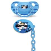 Suavinex Total Look Silikon Emzik + Zincir Seti 6-18 Ay Petit Secret Mavi (3801431)