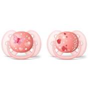Philips Avent Ultra Soft Desenli Emzik 6-18 Ay Pembe -  SCF223/22