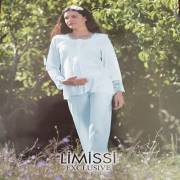 Limissi 2069 Pijama Takımı Dantelli Mavi - XL