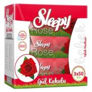Sleepy Gül Kokulu Kapaklı Islak Mendil 3x50 Adet