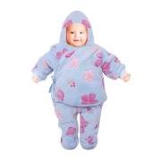 Sevi Bebe Çiçekli Polar Ayaklı Kundak Battaniye - Mavi