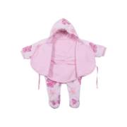 Sevi Bebe Çiçekli Polar Ayaklı Kundak Battaniye - Pembe