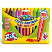 Carioca 42671 Jumbo Üçgen Elleri Kirletmeyen Pastel Boya Kalemi 12