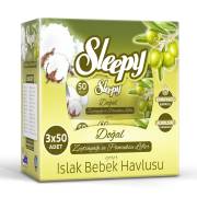 Sleepy Zeytinyağlı Kapaklı Islak Mendil 3x50 Adet
