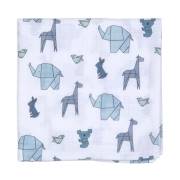 Funna Baby 9521 Origami Muslin Battaniye - 120x120 cm / Mavi