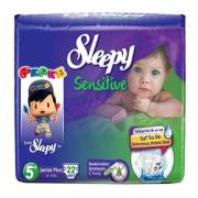 Sleepy Sensitive Junior Plus Jumbo 22`li Bebek Bezi 5+ Numara