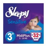Sleepy Sensitive Midi Plus Jumbo 32`li Bebek Bezi 3+ Numara