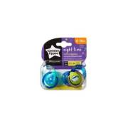 Tommee Tippee Gece Zaman Glow In Dark Emzikler 6-18 ay- Mavi