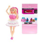 My Lıttle Chefs Eklemli Et Bebek Ve Bulaşık Makine Seti Pembe