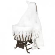 Bebetti 400C Otantik Geniş Güpürlü Beşik+Tekstil Seti Ceviz