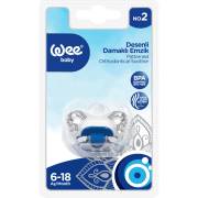 Wee Baby 266 Nazar Boncuğu Klasik Desenli Damaklı No:2 6-18 Ay Emzik