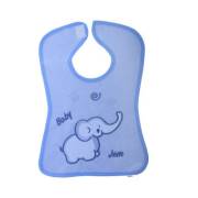 Baby Jem Köşeli Nakışlı Önlük - Mavi