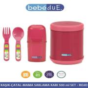 Bebedue Kaşık Çatal Mama Saklama Kabı 500 ML - Mor