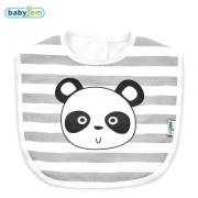 Babyjem Çizgili Baskılı Önlük Gri