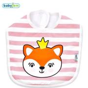 Babyjem Çizgili Baskılı Önlük Pembe