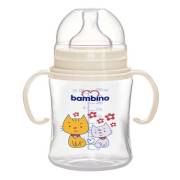Bambino PP Geniş Ağızlı Kulplu Biberon 250 ml - Kedi