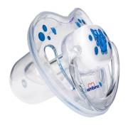 Bambino Silikon Desenli Damaklı Emzik No5 - Şeffaf Mavi Fil