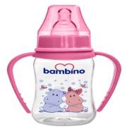 Bambino PP Kulplu Biberon 150 ml - Pembe Hippopotam