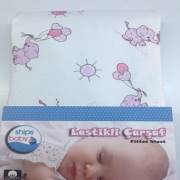 Ships Baby Poplin Lastikli Bebek Çarşafı (70X135) PembeFil