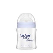 Wee Baby Geniş Ağızlı Isıya Dayanıklı Cam Biberon 180ml Mavi